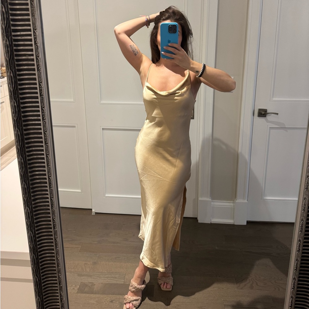Elegant Gold Slip Dress from Princess Polly